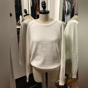 NWT Karen Scott Cream/White Cotton Knit Sweater, Size XL